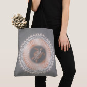 Roos Grijze schildpad Mandala Tote Bag (Dichtbij)