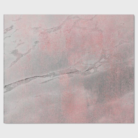 Roos Grijze Zilverkleurige Abstracte Kleetsteenbor Cadeaupapier (Vlak)