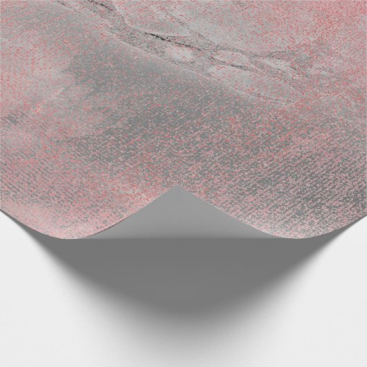 Roos Grijze Zilverkleurige Abstracte Kleetsteenbor Cadeaupapier (Hoek)