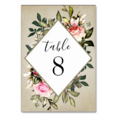  Roos Groen Bruiloft Tafel Aantal Kaarten (Achterkant)