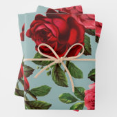 roos — groene achtergrond inpakpapier vel (In situ)