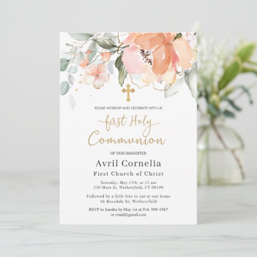 Roos Groene olievlek Eerste Gemeenschap Kaart (Staand voorkant)