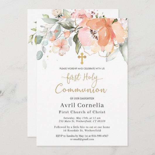 Roos Groene olievlek Eerste Gemeenschap Kaart (Voorkant / Achterkant)