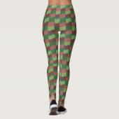 "Roos & Groene Vlagvorm Print" Yoga Leggings (Achterkant)