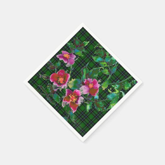 Roos groene vlecht Servetten (Hoek)