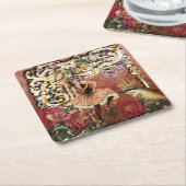  Roos Gypsy Dancer Franse Collage Kartonnen Onderzetters (Schuin)