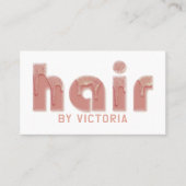 Roos Haar Glitter Drips Typografie Stylist Salon Visitekaartje (Voorkant)