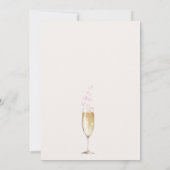 Roos Hallo bloemblaadjes Champagne Glass Kaart (Achterkant)