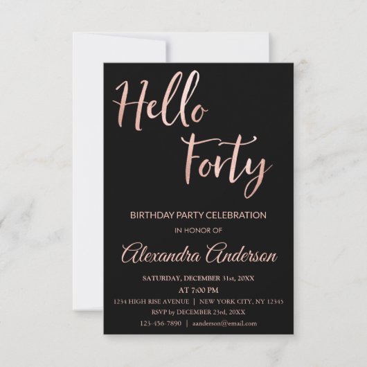 Roos Hallo Gold Foil Kaart (Voorkant)