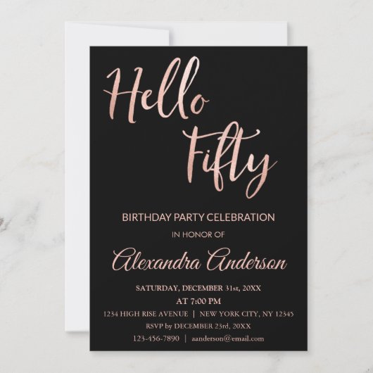 Roos Hallo Gold Foil Kaart (Voorkant)