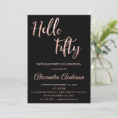 Roos Hallo Gold Foil Kaart (Staand voorkant)