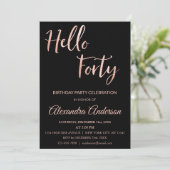 Roos Hallo Gold Foil Kaart (Staand voorkant)