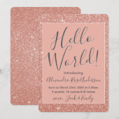 Roos Hallo Gold Pink Feestdagenkaart (Voorkant / Achterkant)