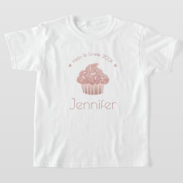 Roos Hallo Gouden Glitter Cupcake T-shirt