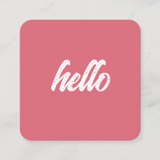 Roos Hallo roze Vierkante Visitekaartje (Voorkant)