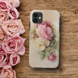 Roos Handbeschilderde Rozen van de Stijl Case-Mate iPhone Case<br><div class="desc">Prachtige  rozen die op een zachte neutrale achtergrond bloeien.</div>