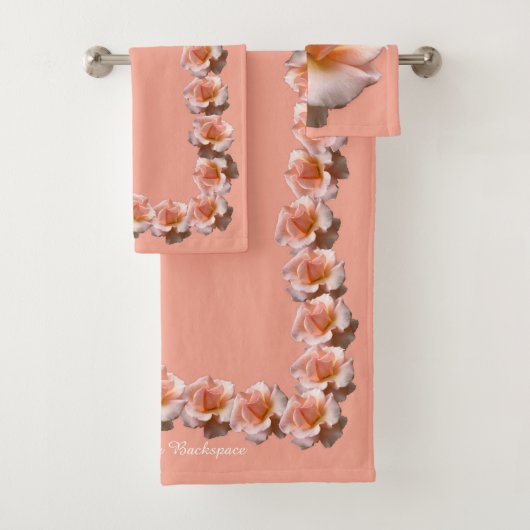 Roos handdoek sets gepersonaliseerde wilde Roos ha (Insitu)