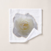 Roos handdoeken sets gepersonaliseerde witte rozen (Wasdoekje)