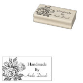 Roos Handgemaakt door Rubberstempel (Gestempeld)