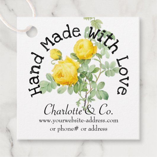  Roos handgemaakt met liefde product dank u Bedankjes Labels (Voorkant)