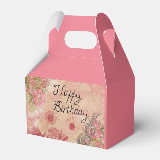 Roos Happy Birthday Favoriet Box Floral Music Desi Bedankdoosjes (Voorkant Zijde)