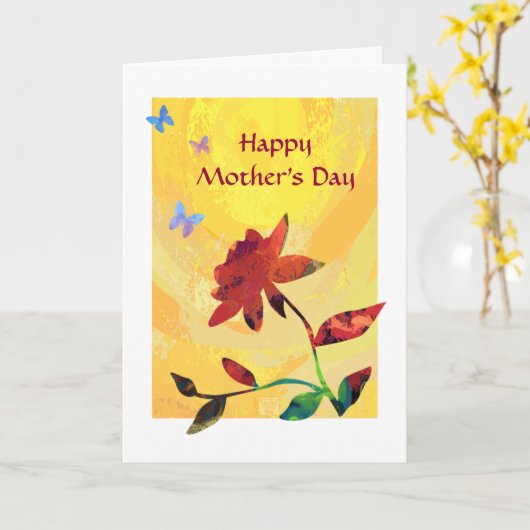 Roos Happy Moederdag Kaart (Gele Bloem)