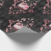 Roos Harlequin Patroon Cadeaupapier (Hoek)