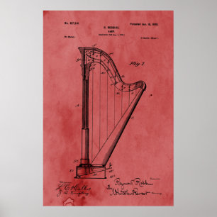 Roos Harp Patent Poster