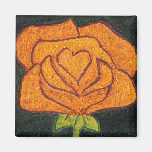 "Roos hart 2" Floral Magnet (Voorkant)
