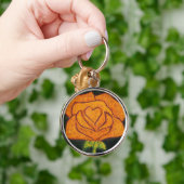 "Roos hart 2" Floral Sleutelhanger (Hand)