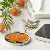 "Roos hart 2" Floral Sleutelhanger (Zijkant)
