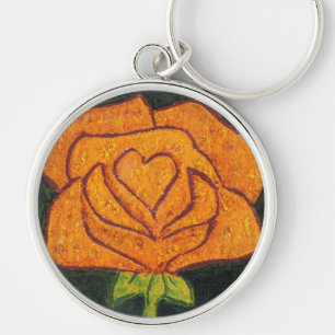 "Roos hart 2" Floral Sleutelhanger