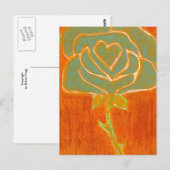 "Roos hart #4" Floral Briefkaart (Voorkant / Achterkant)