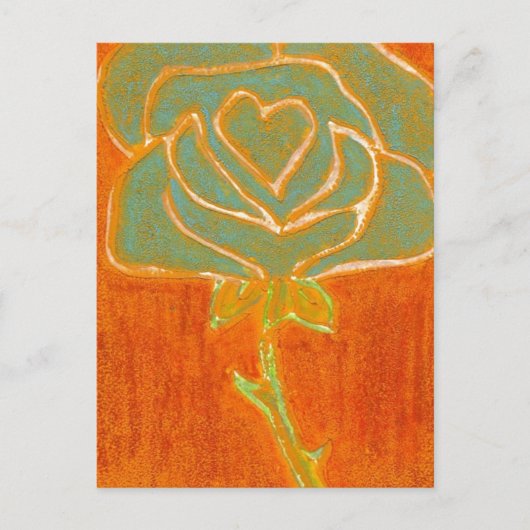 "Roos hart #4" Floral Briefkaart (Voorkant)