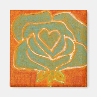 "Roos hart #4" Floral Magnet