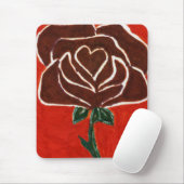 "Roos hart #7" Floral Mousepad Muismat (Met muis)