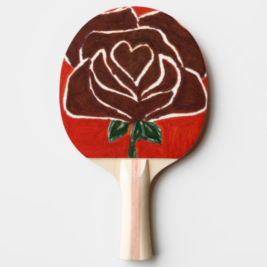 "Roos hart #7" Ping Pong Paddle Tafeltennisbatje (Achterkant)