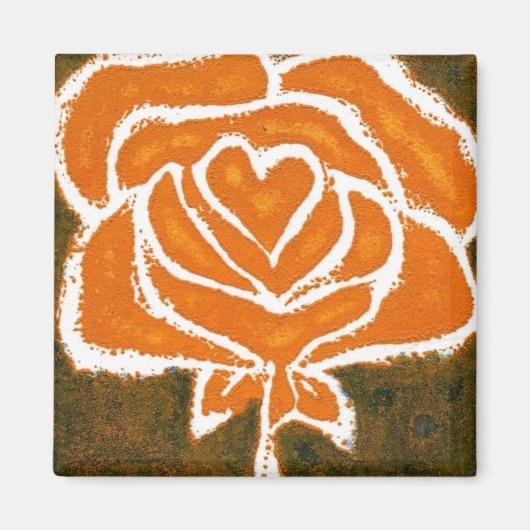 "Roos hart #8" Floral Magnet (Voorkant)