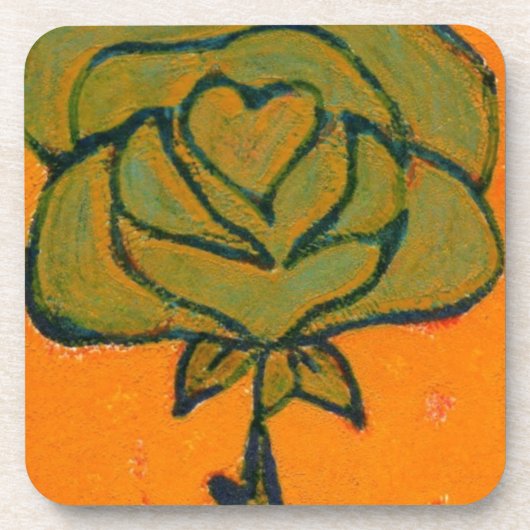 "Roos hart #9" Floral Onderzetter set (Voorkant)