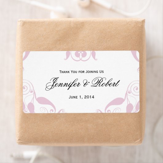 Roos Hart Bloemen Bruiloft Water Flesje Label (Insitu)