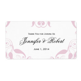 Roos Hart Bloemen Bruiloft Water Flesje Label