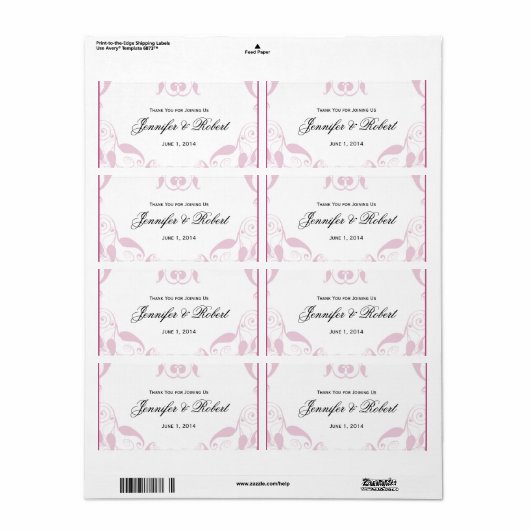 Roos Hart Bloemen Bruiloft Water Flesje Label (Full Sheet)