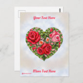 Roos hart Briefkaart (Voorkant / Achterkant)