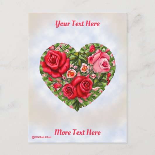 Roos hart Briefkaart (Voorkant)