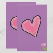 Roos-hart Briefpapier (Voorkant / Achterkant)