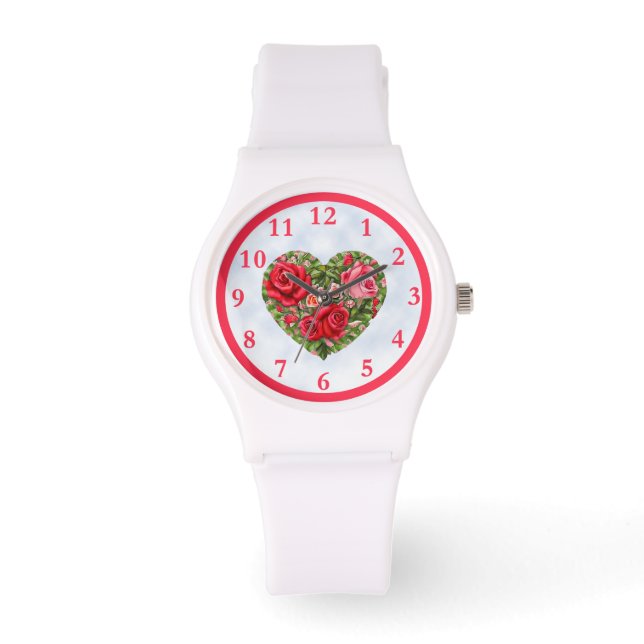  Roos hart Horloge (Voorkant)