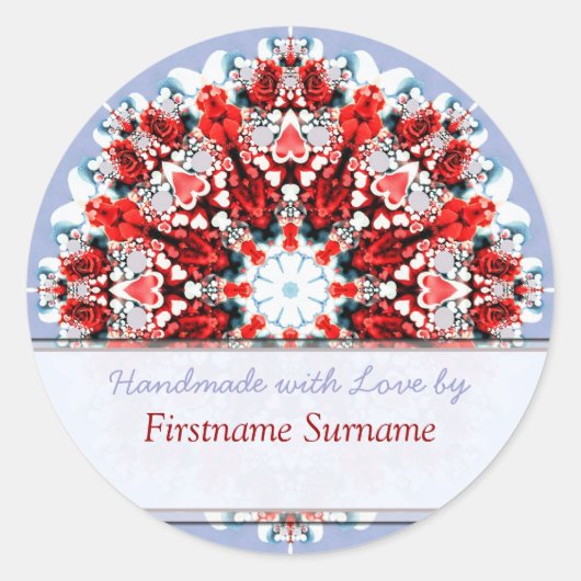 Roos Hart Mandala Label / Sticker (Voorkant)