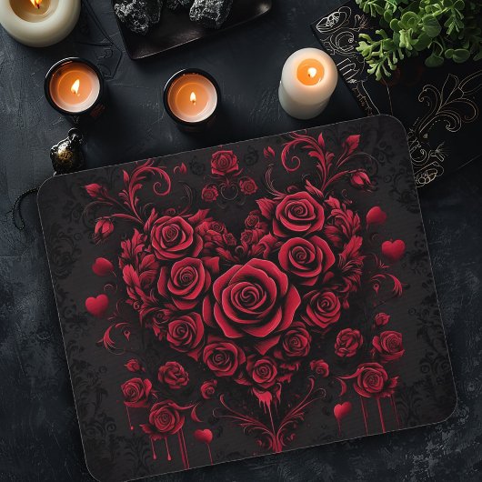  Roos Hart op Damask Gothic Muismat