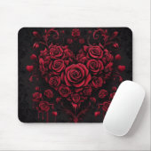  Roos Hart op Damask Gothic Muismat (Met muis)