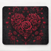  Roos Hart op Damask Gothic Muismat (Voorkant)